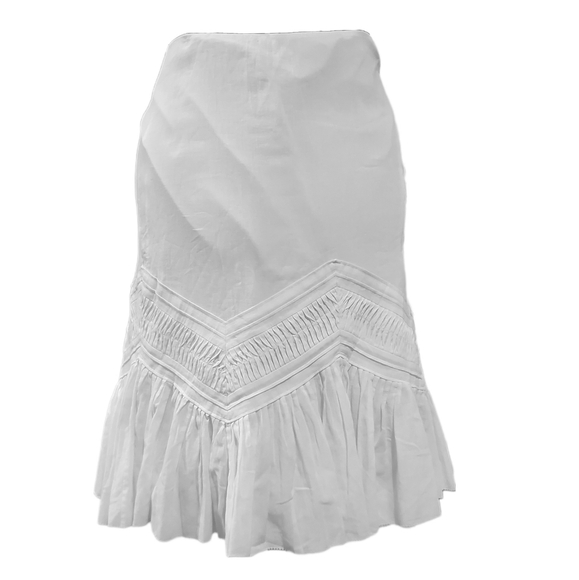 Elie Tahari cotton fit flare pleated gathered skirt 10 - Picture 2 of 6